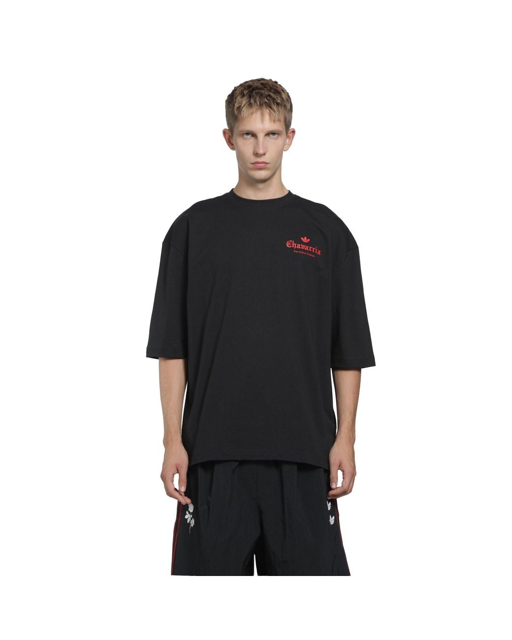 Adidas Black Originals X Willy Chavarria Dark Rose Tee for men