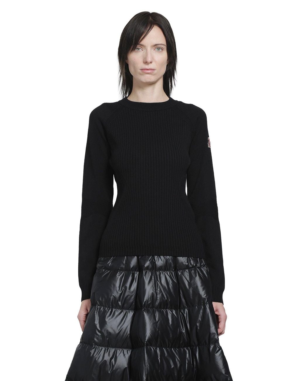 Moncler Black Ribbed Wool Sweater