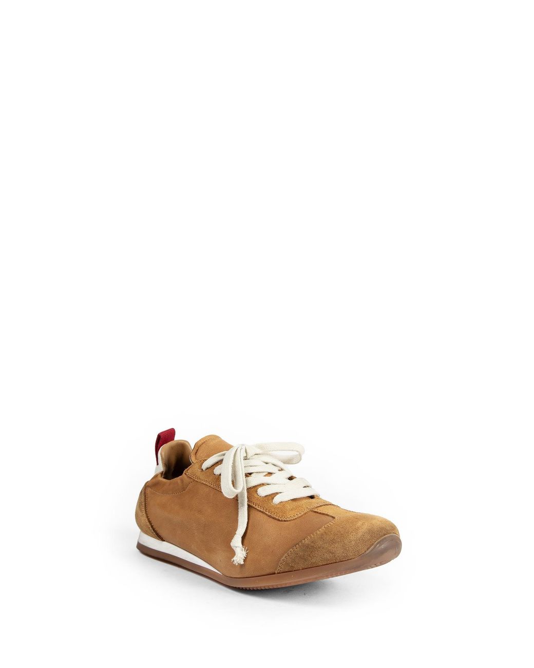 Uma Wang Brown Suede And Leather Gathered Sneakers