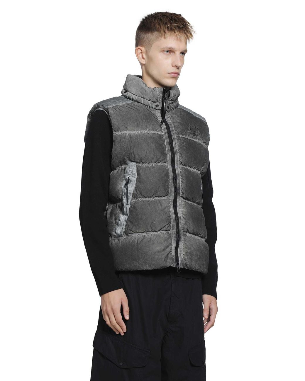 C P Company Gray Eco-Chrome R Gilet for men