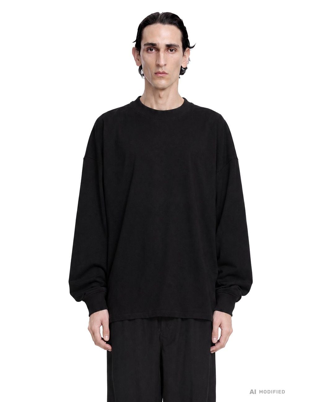 The Row Black Dolino Long Sleeve T-Shirt for men