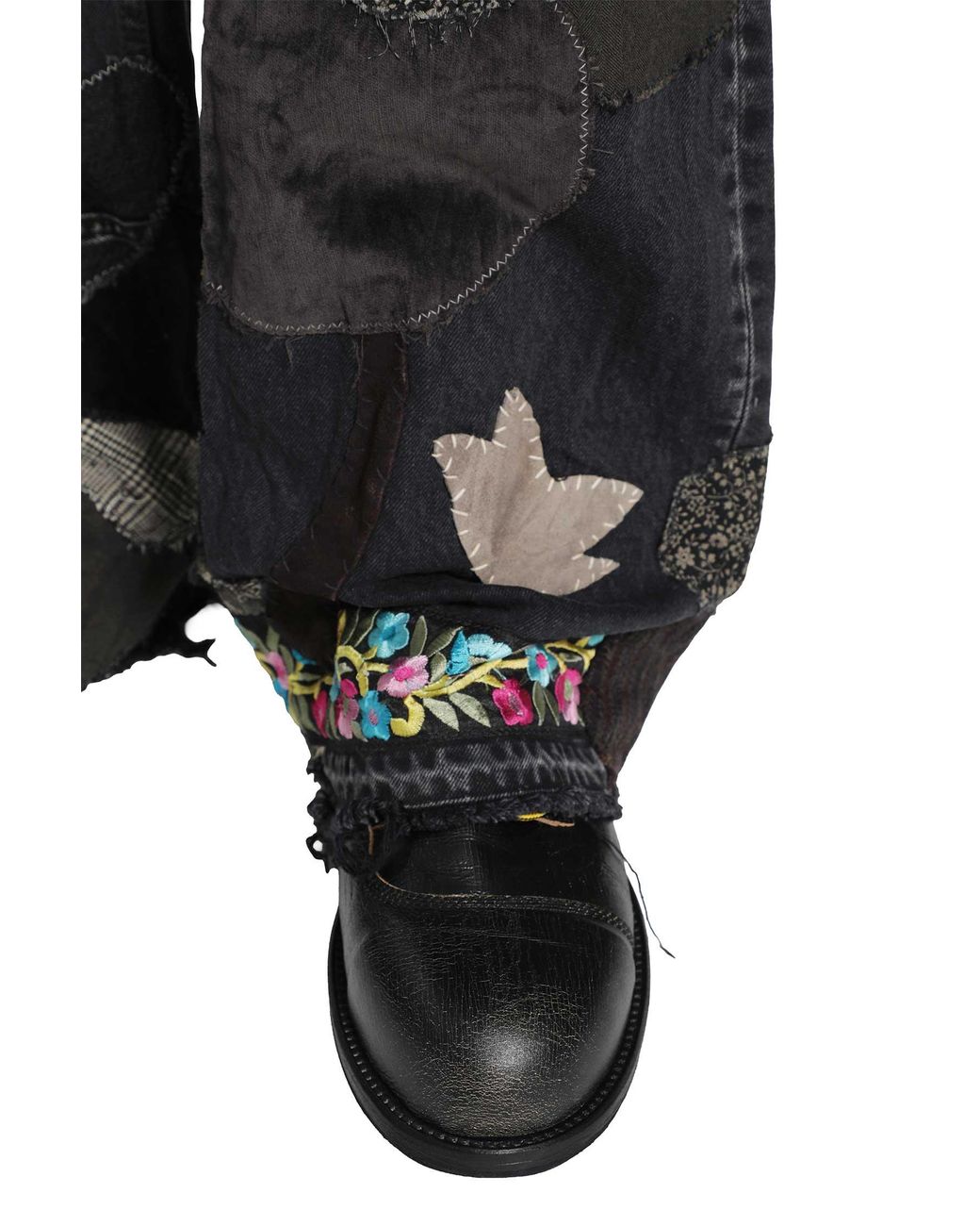 Kapital Black 14Oz X Denim 5P Rat Flare Pants for men