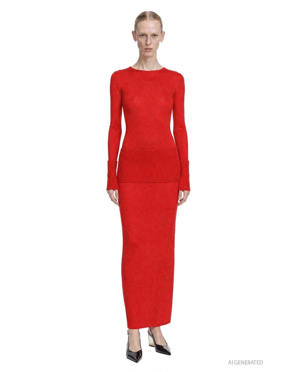Alaïa Red Merino Bodycon Dress