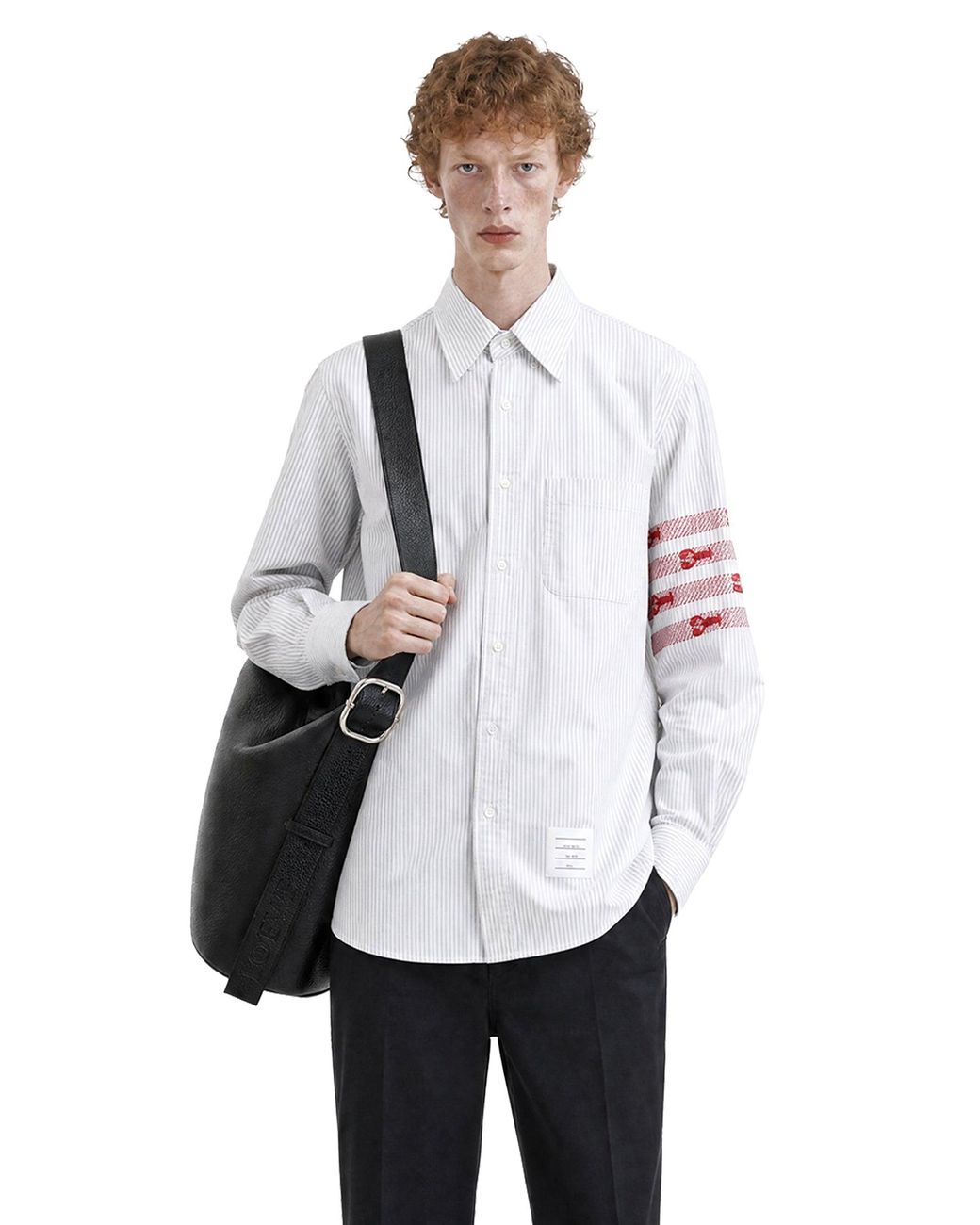 Thom Browne White Uni Stripe Lobster 4-Bar Shirt for men