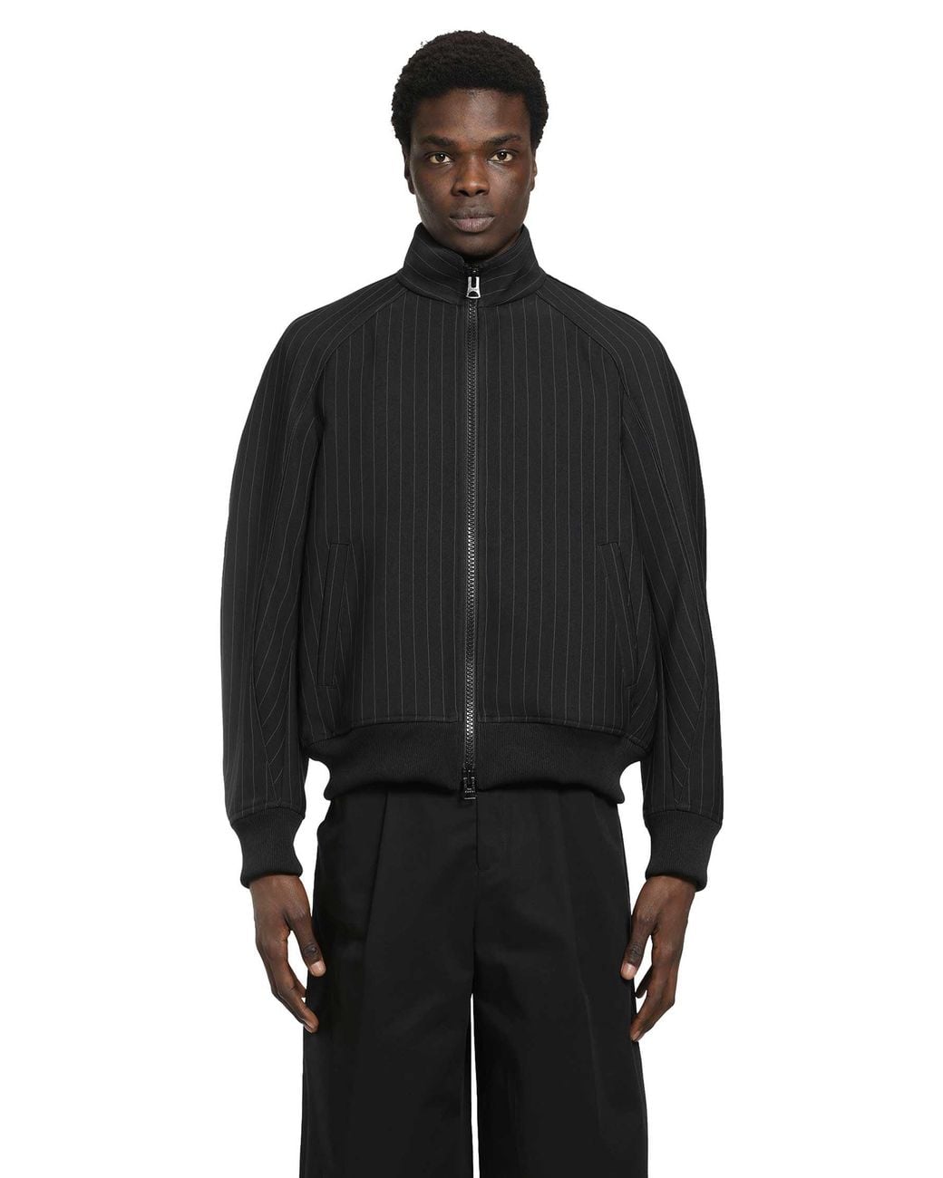 Sacai Black Matelassé Twill Blouson for men
