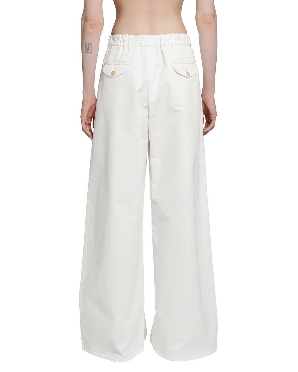 Jil Sander White Cotton Drill Trousers