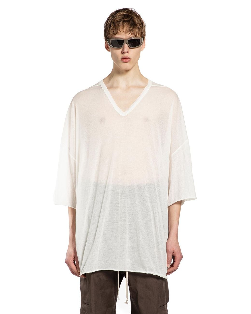 Rick Owens White Temple V Tommy T-Shirt for men