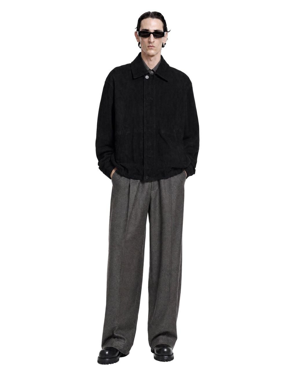 Ssstein Black Goat Suede Jacket for men