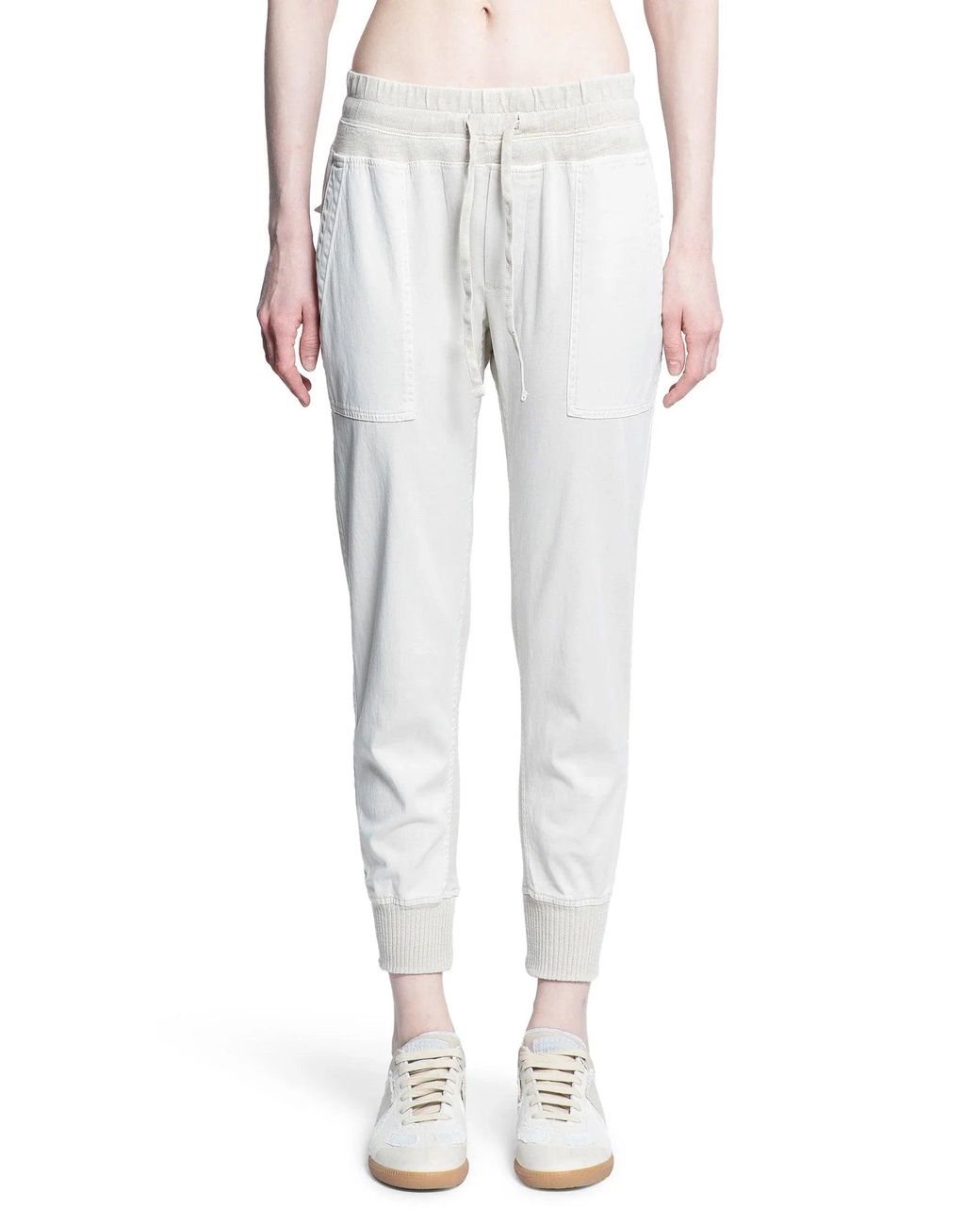 James Perse White Mixed Media Pants