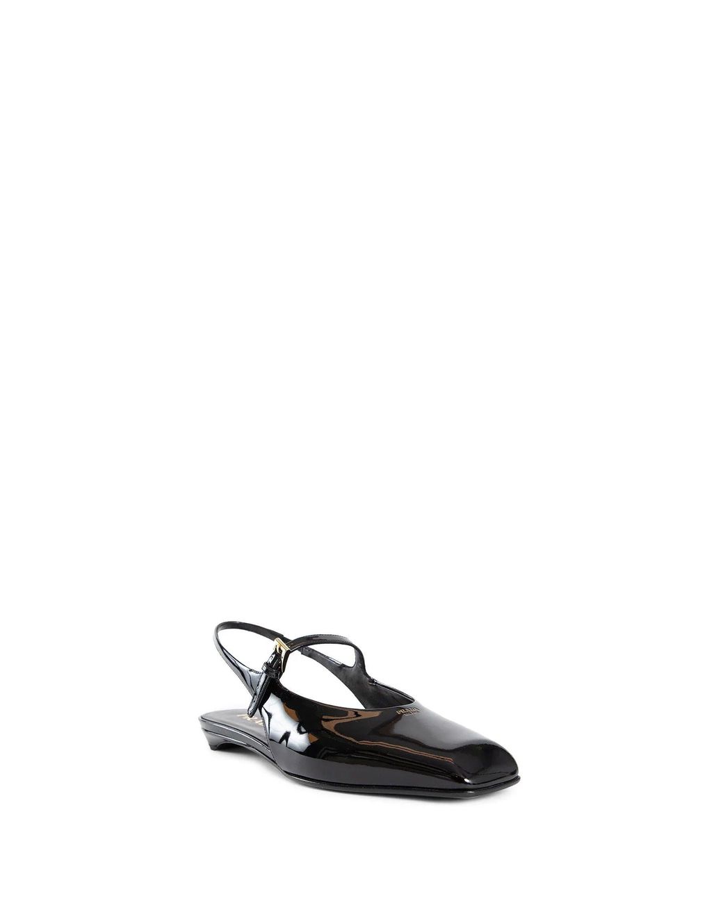 Prada Black Patent Leather Slingback Ballerinas