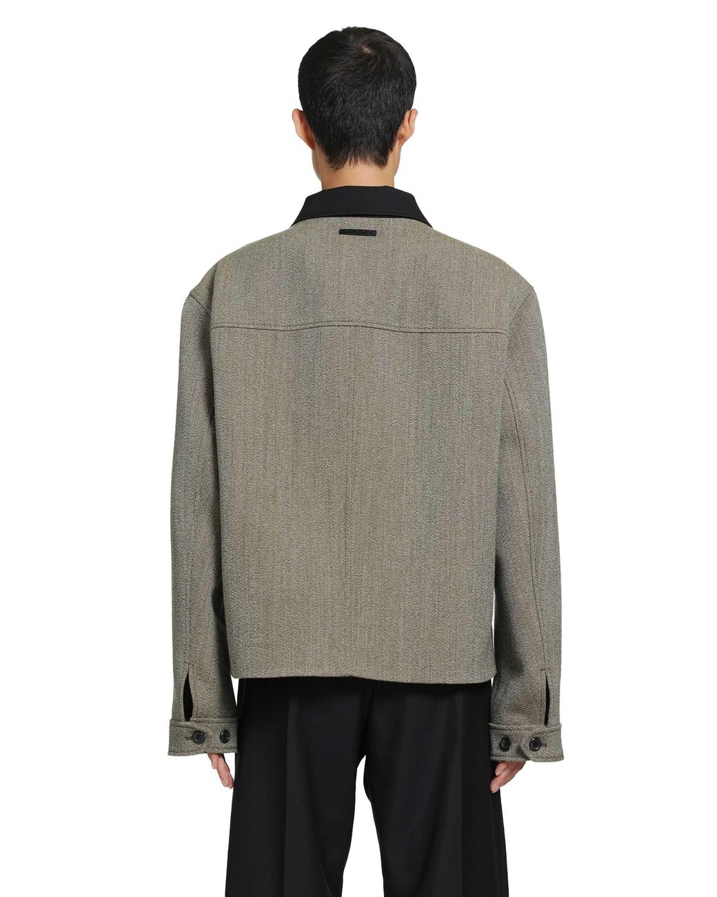 Marni Gray Sculptural Collar Tweed Jacket for men