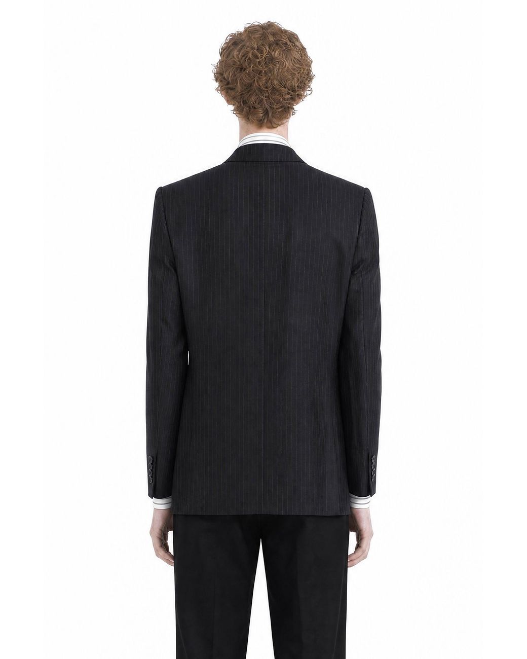 Tom Ford Black Saxony Herringbone Stripe Jacket for men