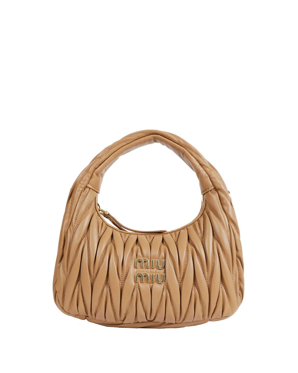 Miu Miu Brown Wander Matelassé Hobo Bag