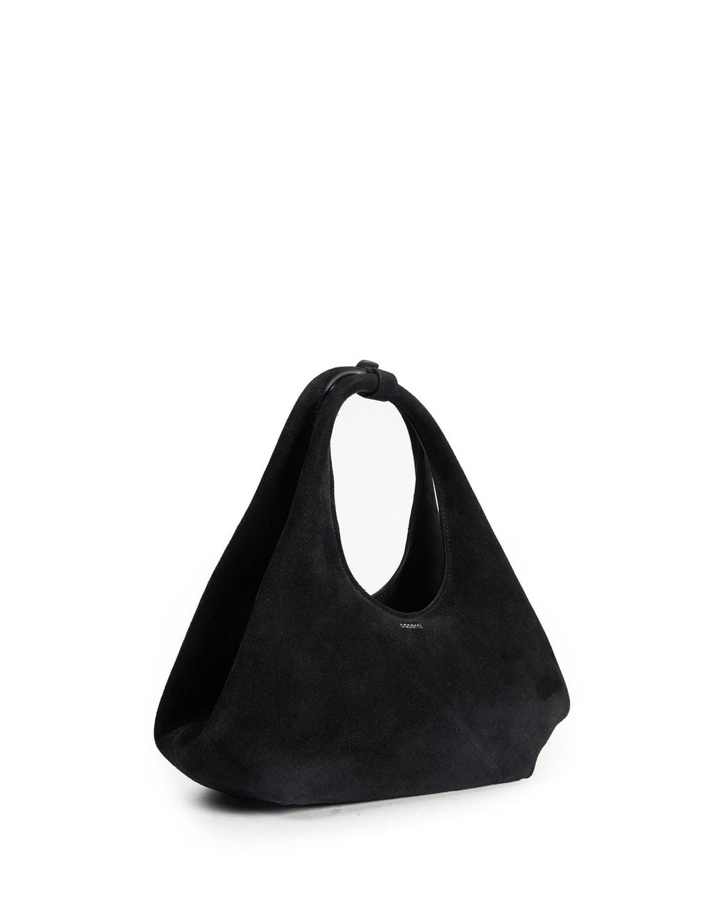 Coperni Black Folded Suede Shoulder Bag