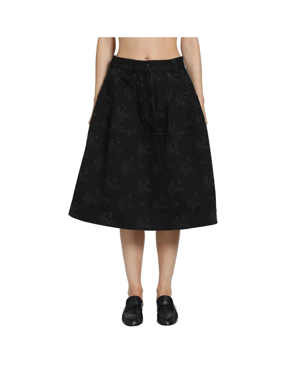Simone Rocha Black Denim Utility Hip Bustle Skirt