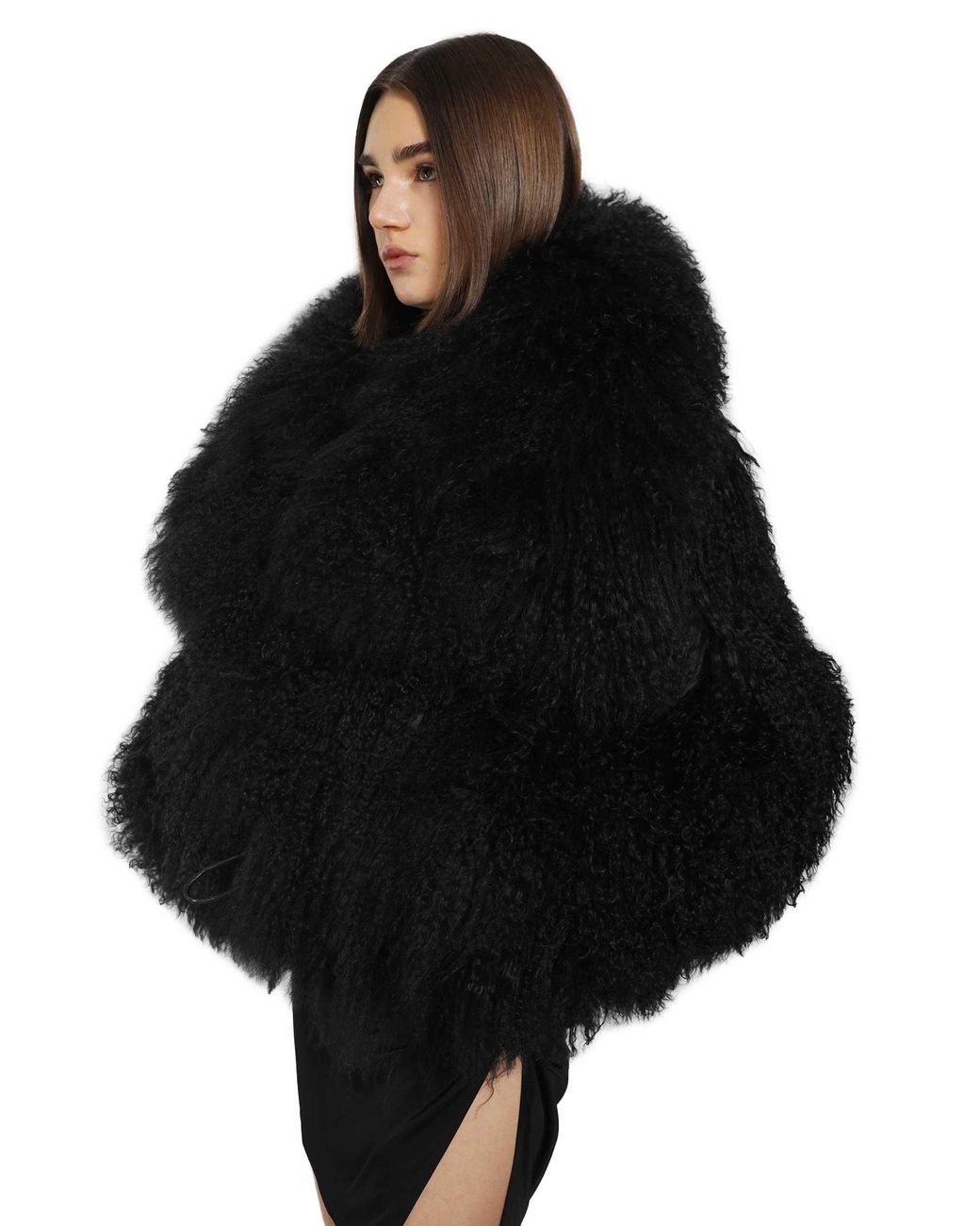 The Attico Black Shearling Bomber