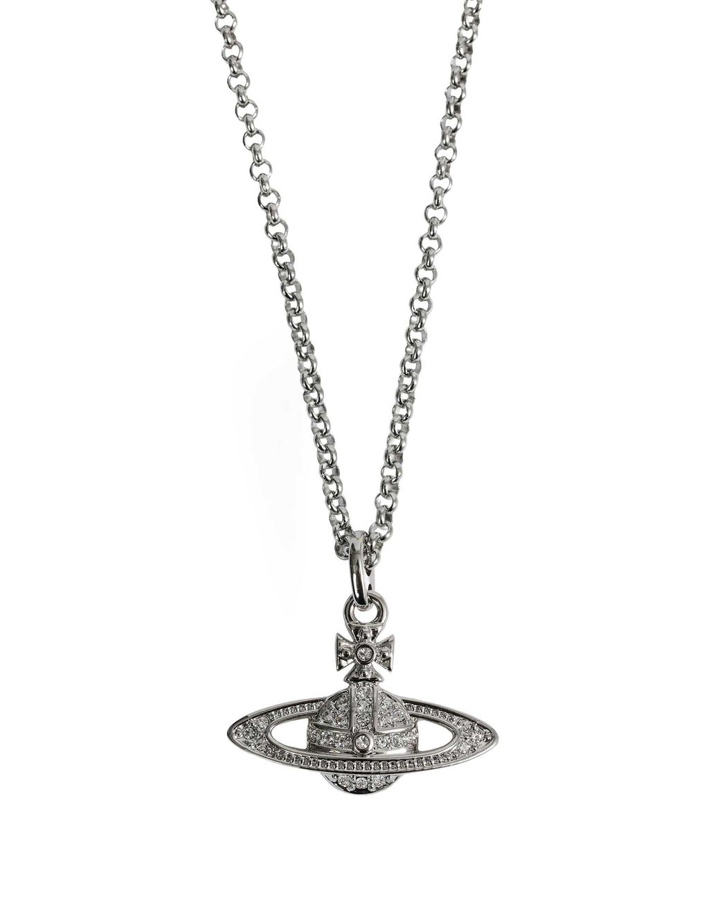Vivienne Westwood Metallic Mini Bas Relief Orb Pendant Necklace