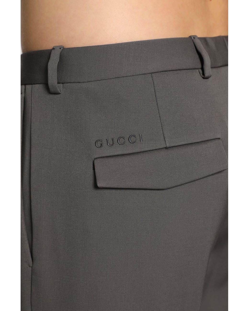 Gucci Gray Wool Tailored Pants for men