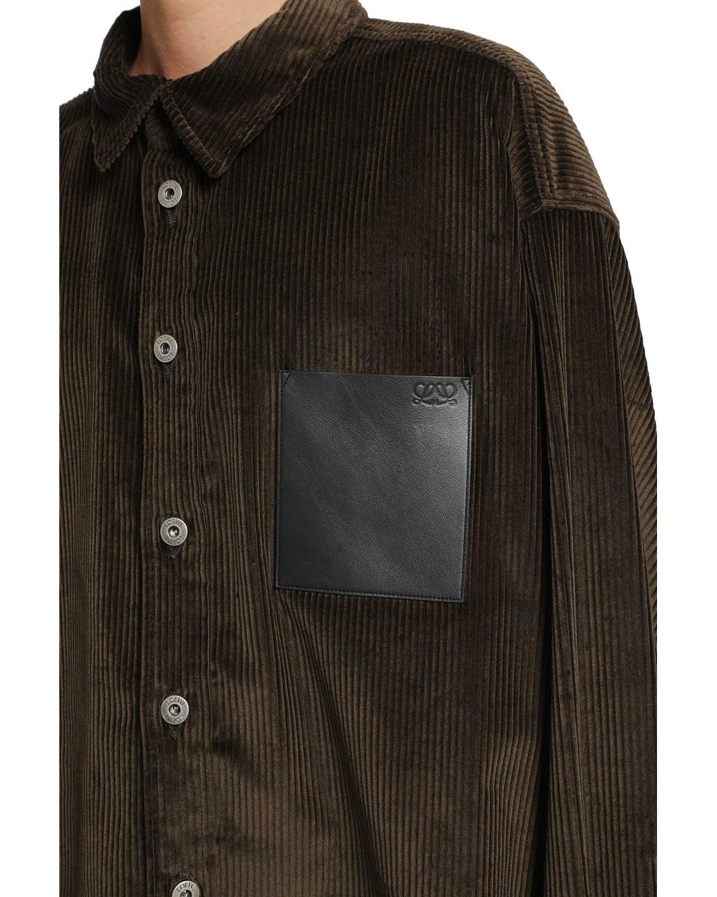Loewe Black Cotton Corduroy Shirt for men