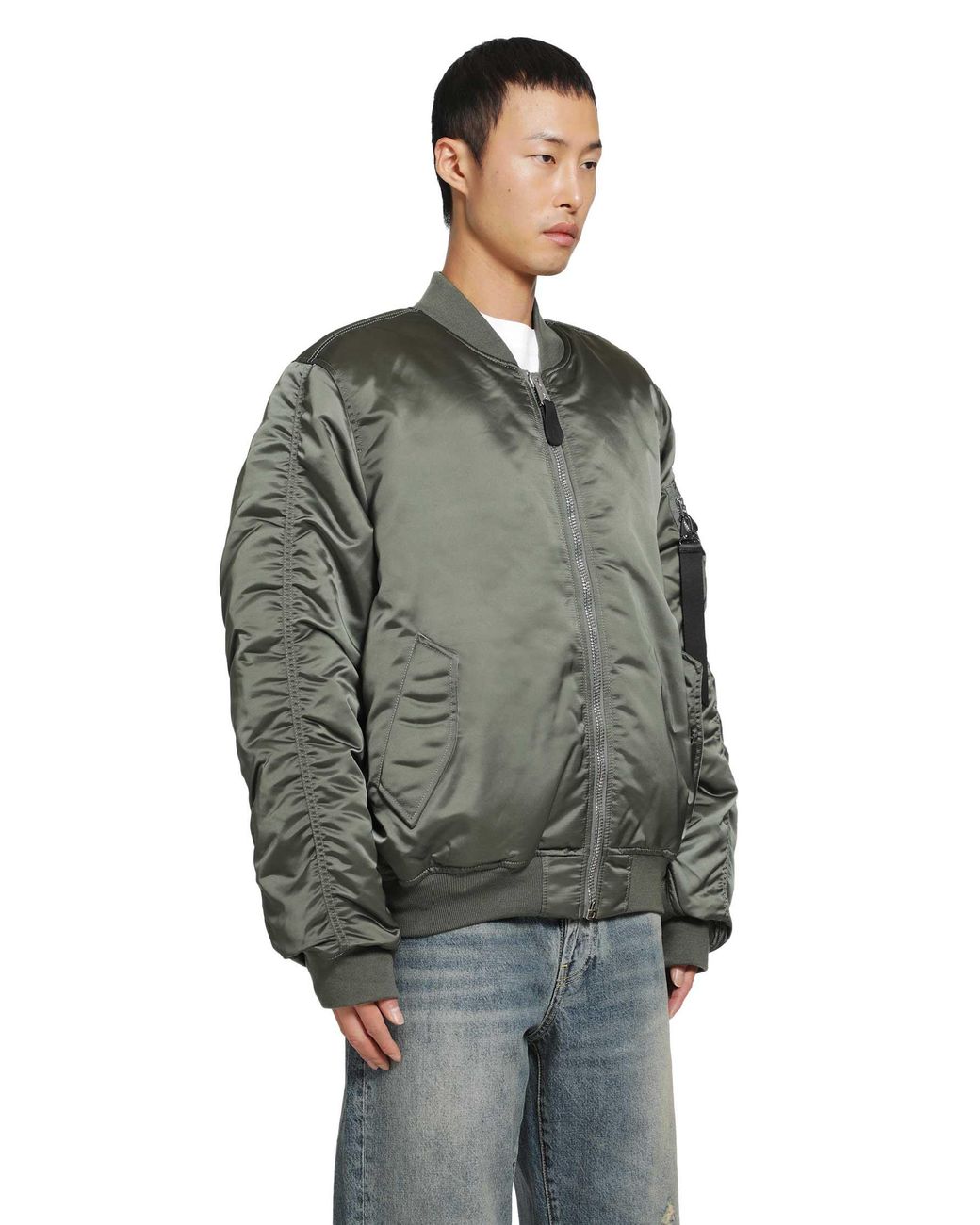 Alpha Industries Gray Ma-1 Uv Bomber Jacket for men