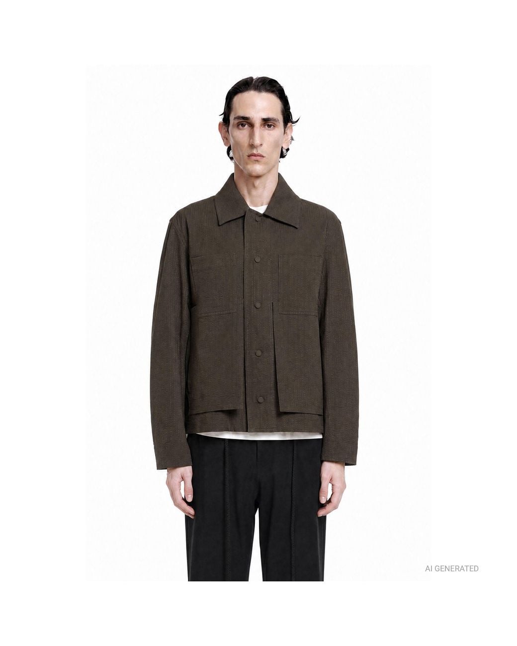 Craig Green Black Embroidered Linestitch Worker Jacket for men