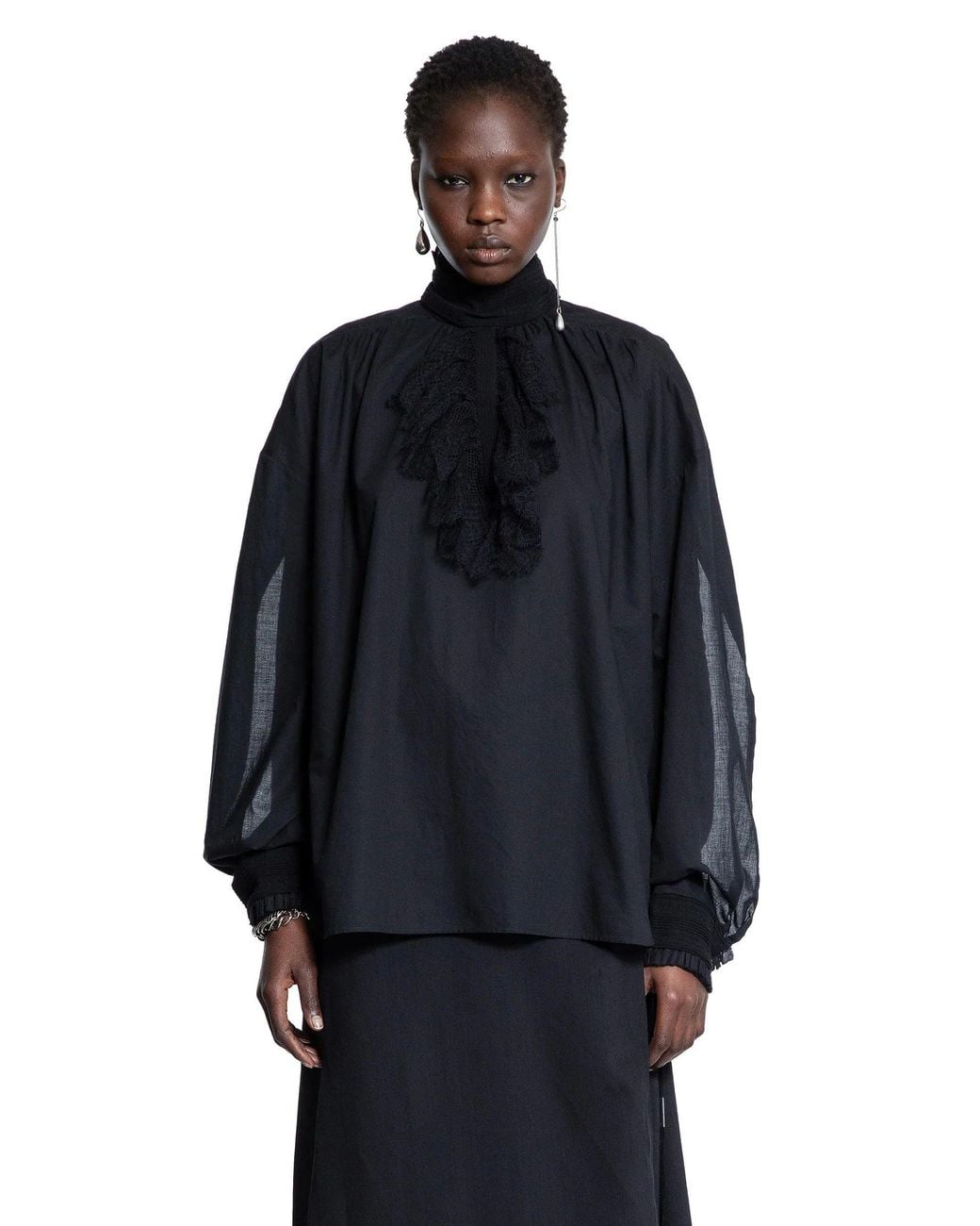 Ann Demeulemeester Blue Taru Turtleneck Blouse