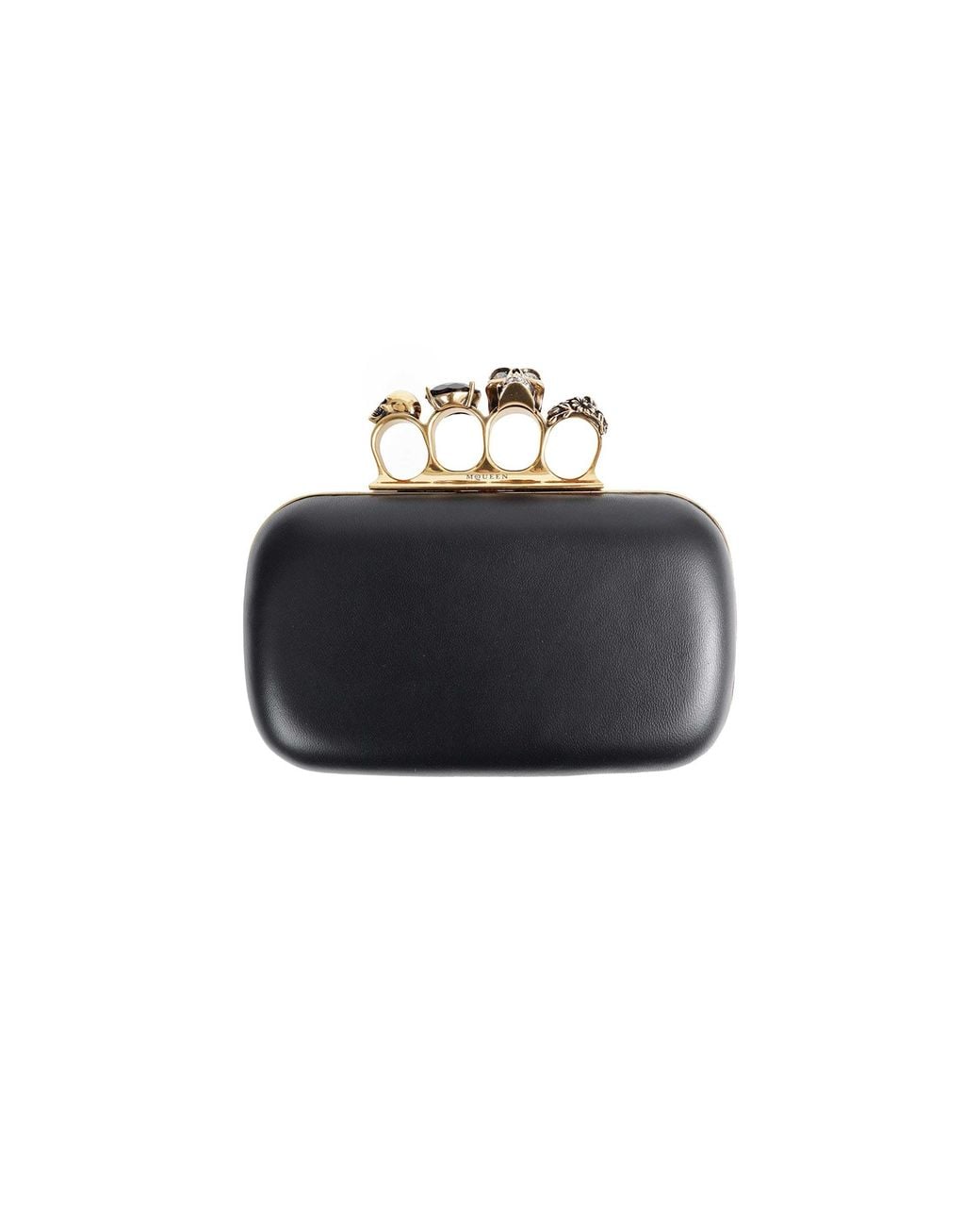 McQueen Black Knuckle Clutch With Chain