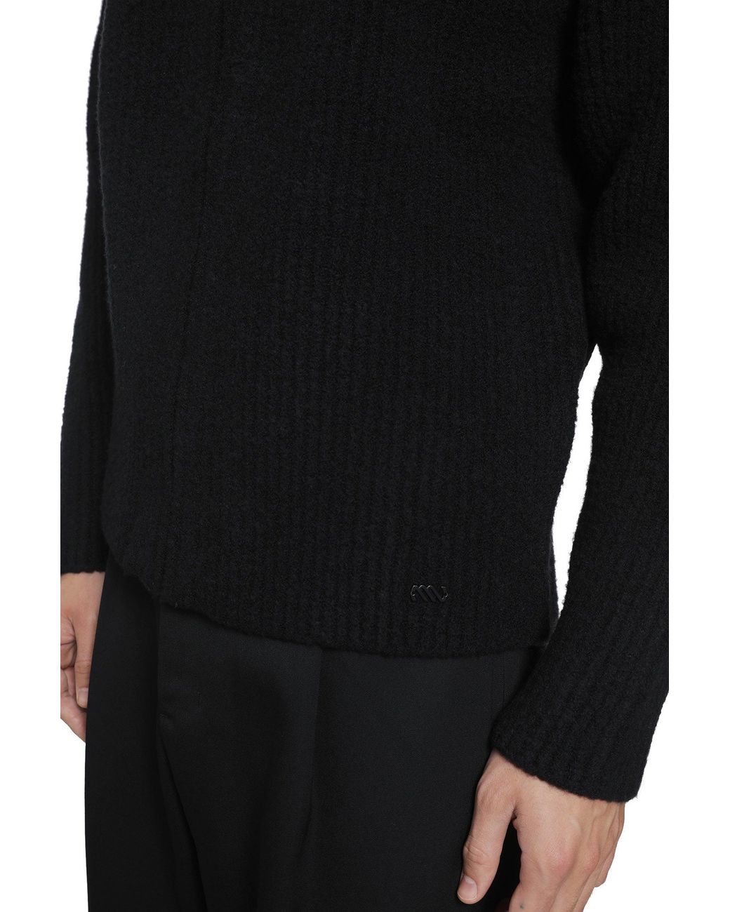 Massimo Osti Studio Black Felted Cardigan for men