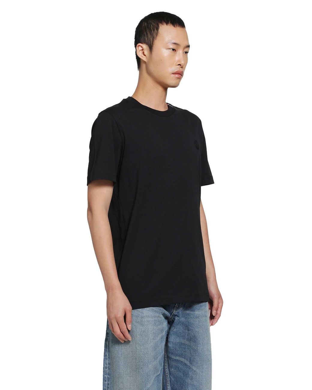 Moncler Black Cotton T-Shirt for men