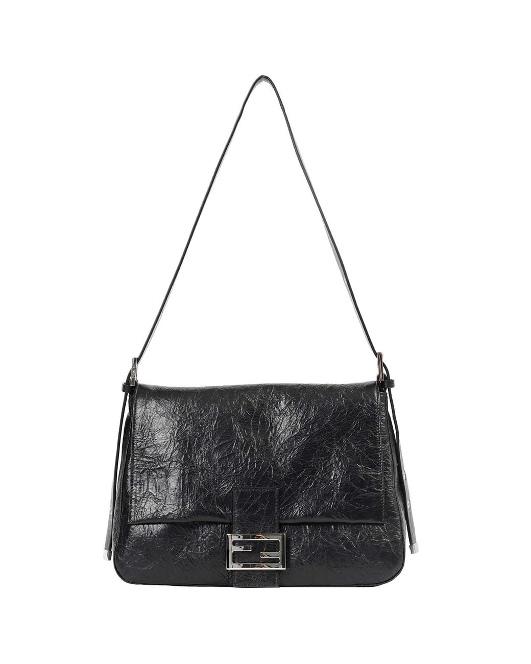 Fendi Black Flap 26325 Bag