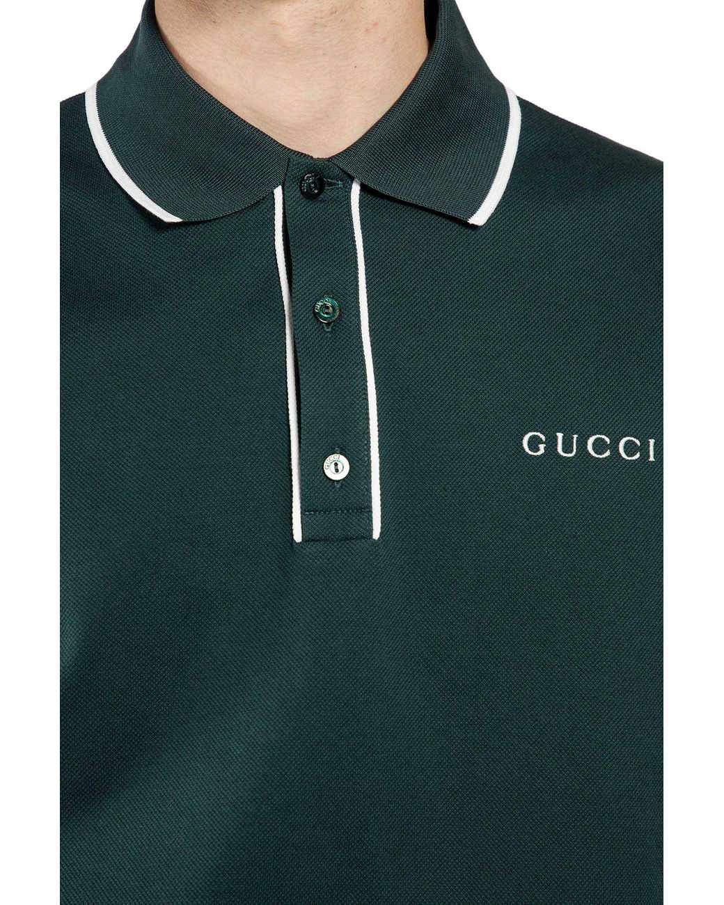 Gucci Green Archive Logo Polo Shirt for men