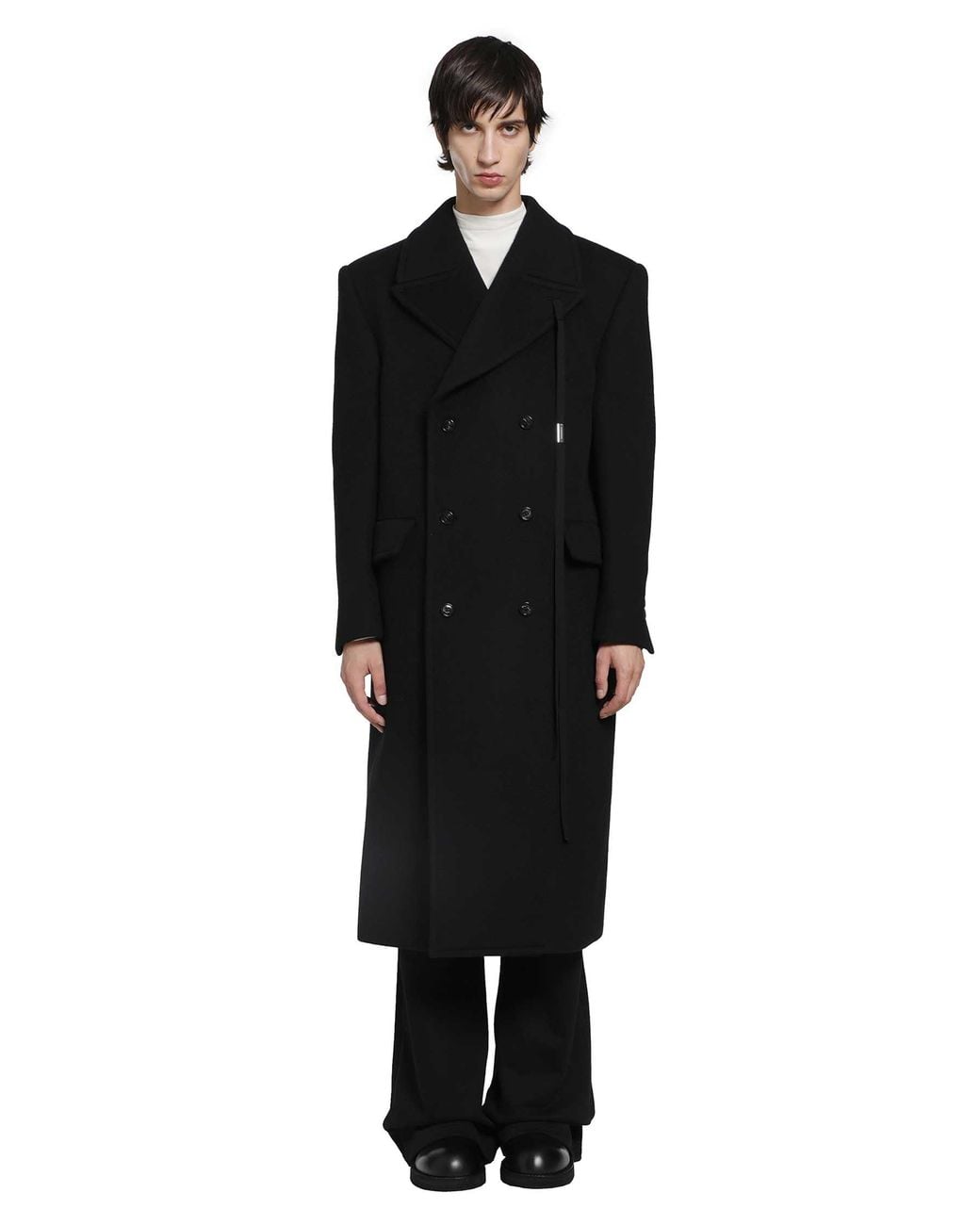 Ann Demeulemeester Black Jake Double-Breasted High Comfort Coat for men