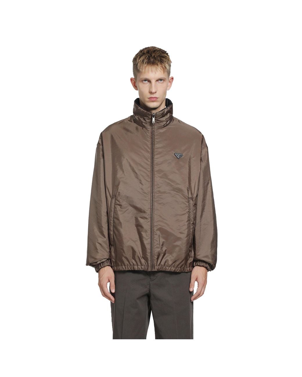 Prada Brown Re-Nylon Reversible Jacket for men