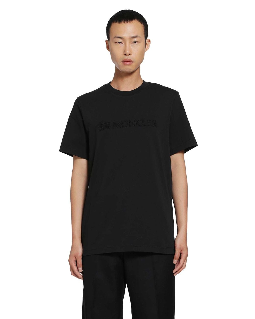 Moncler Black Terry Logo T-Shirt for men