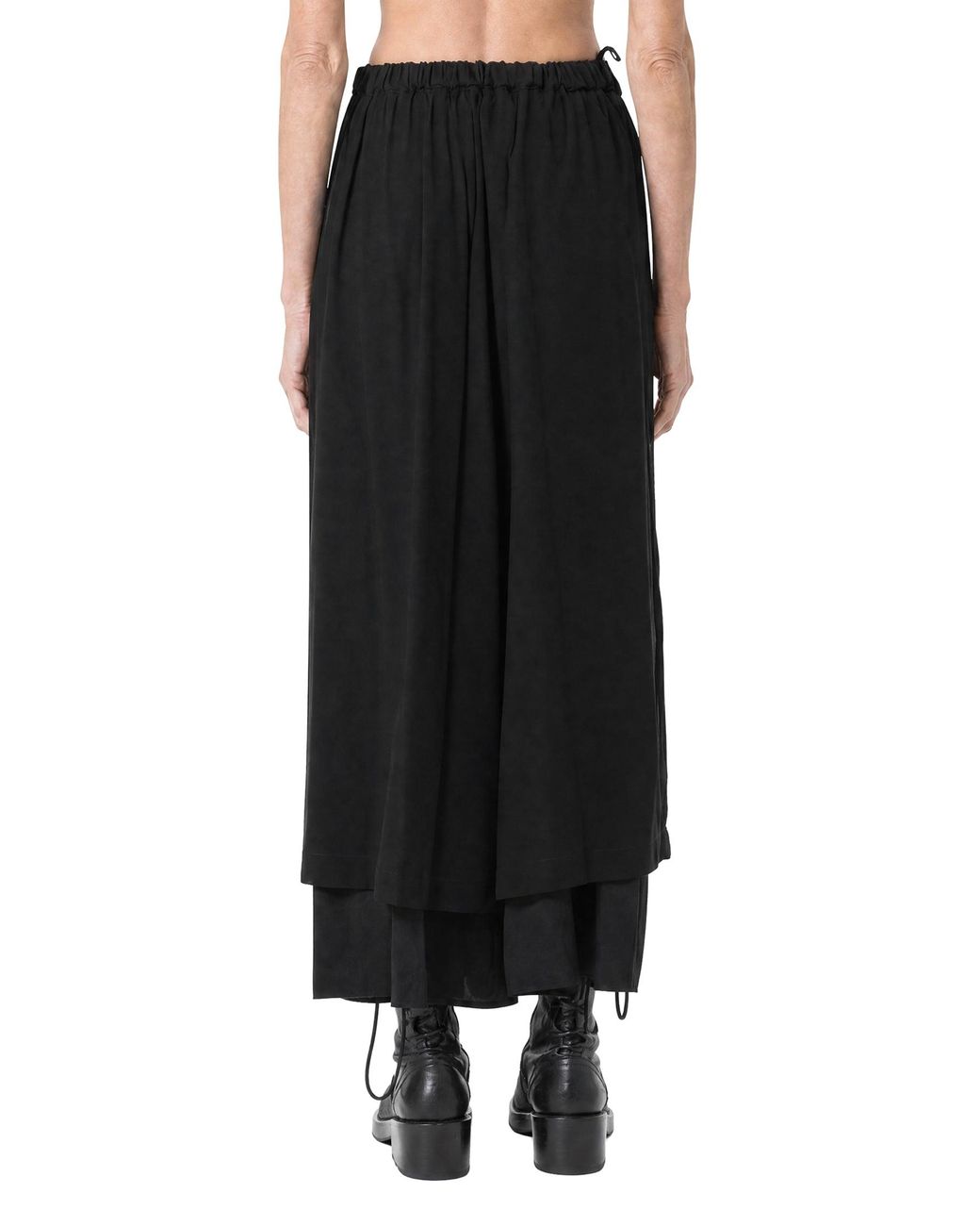 Comme des Garçons Black Layered Wool Taffeta Cropped Pants