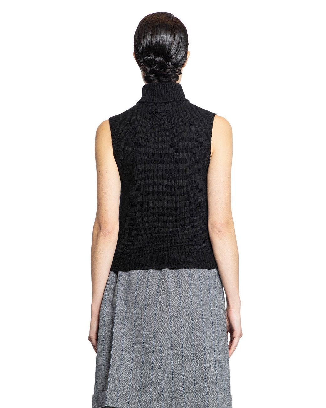 Prada Black Cashmere Turtleneck Vest