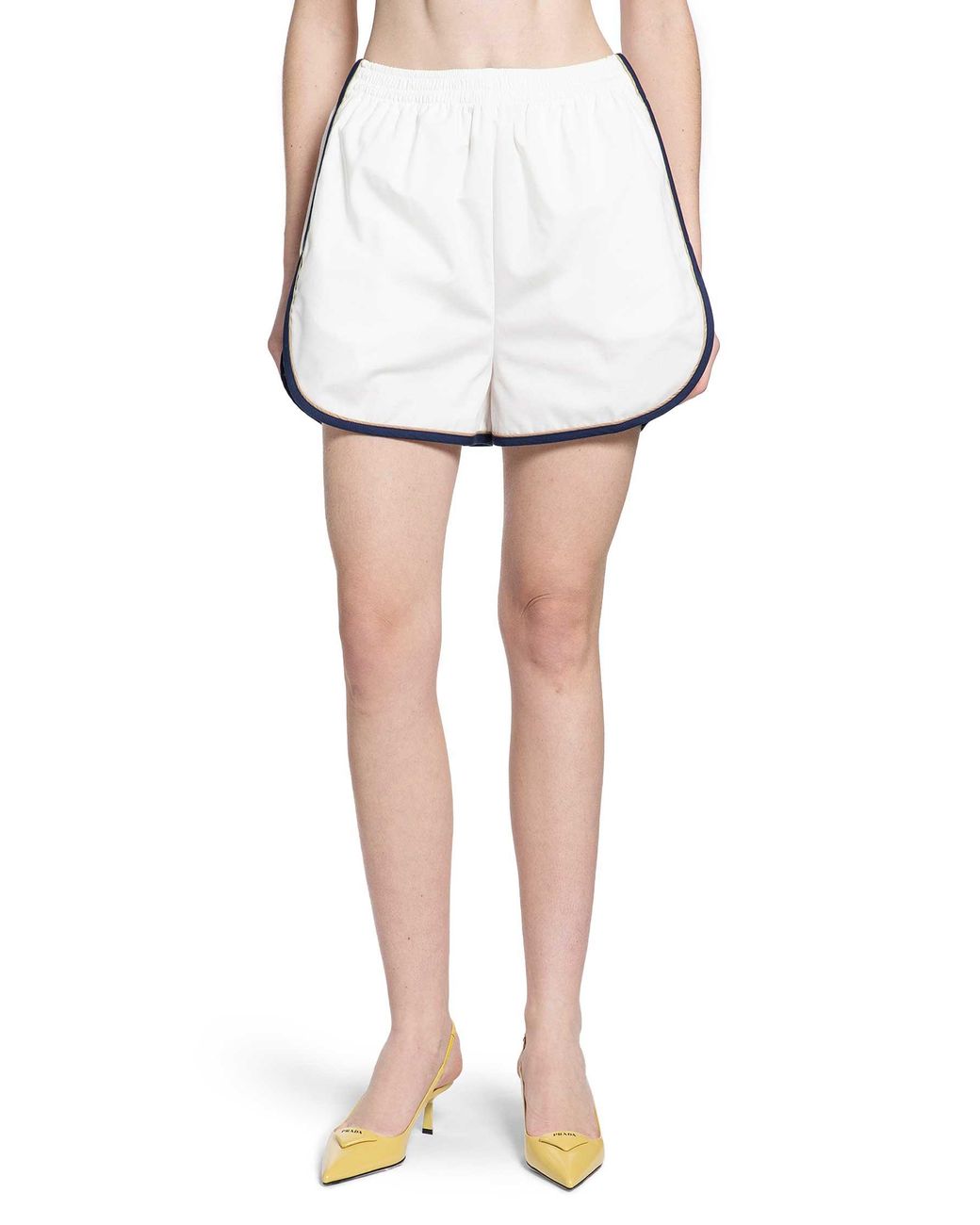 Prada White Cotton Poplin Shorts
