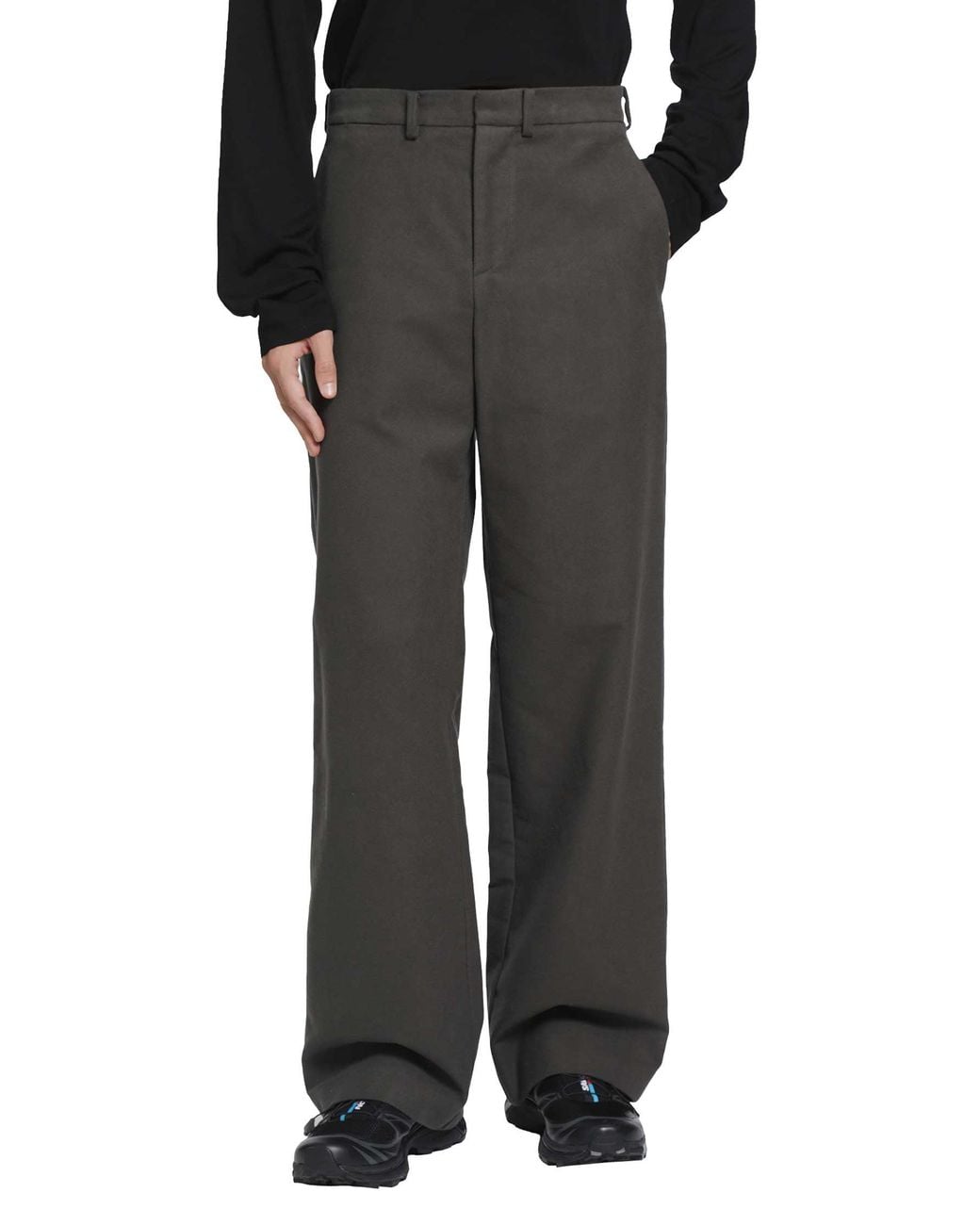 Rier Gray Cotton Trousers for men