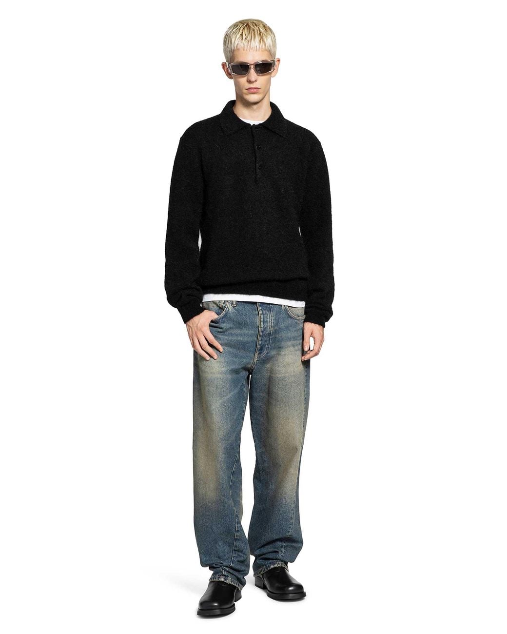 sunflower Black Mohair Sweater for men