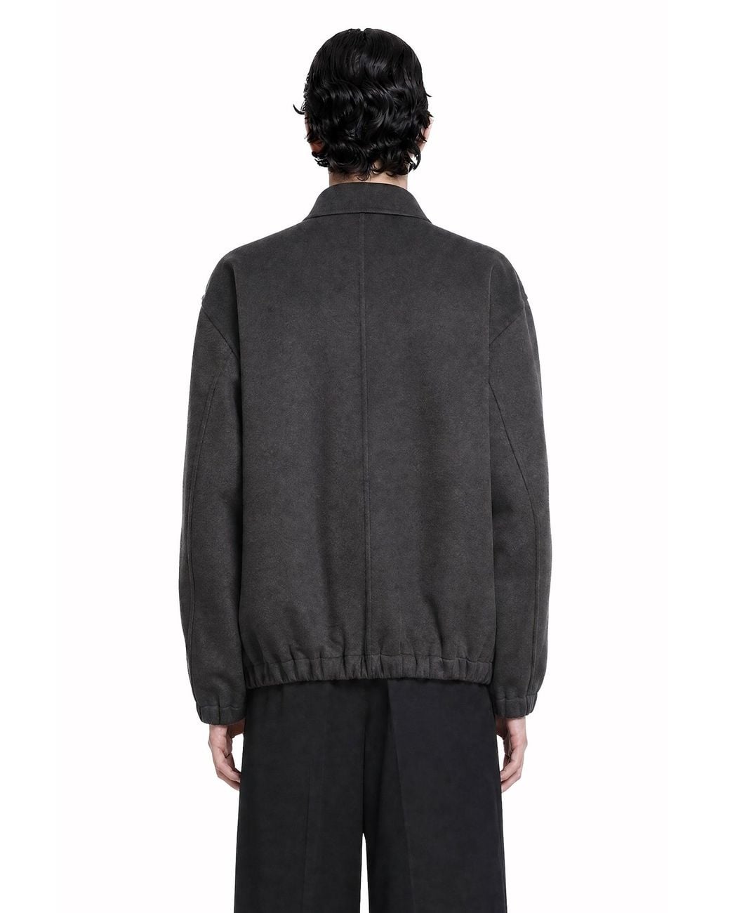 Ssstein Black Double Face Cloth Zip Jacket for men