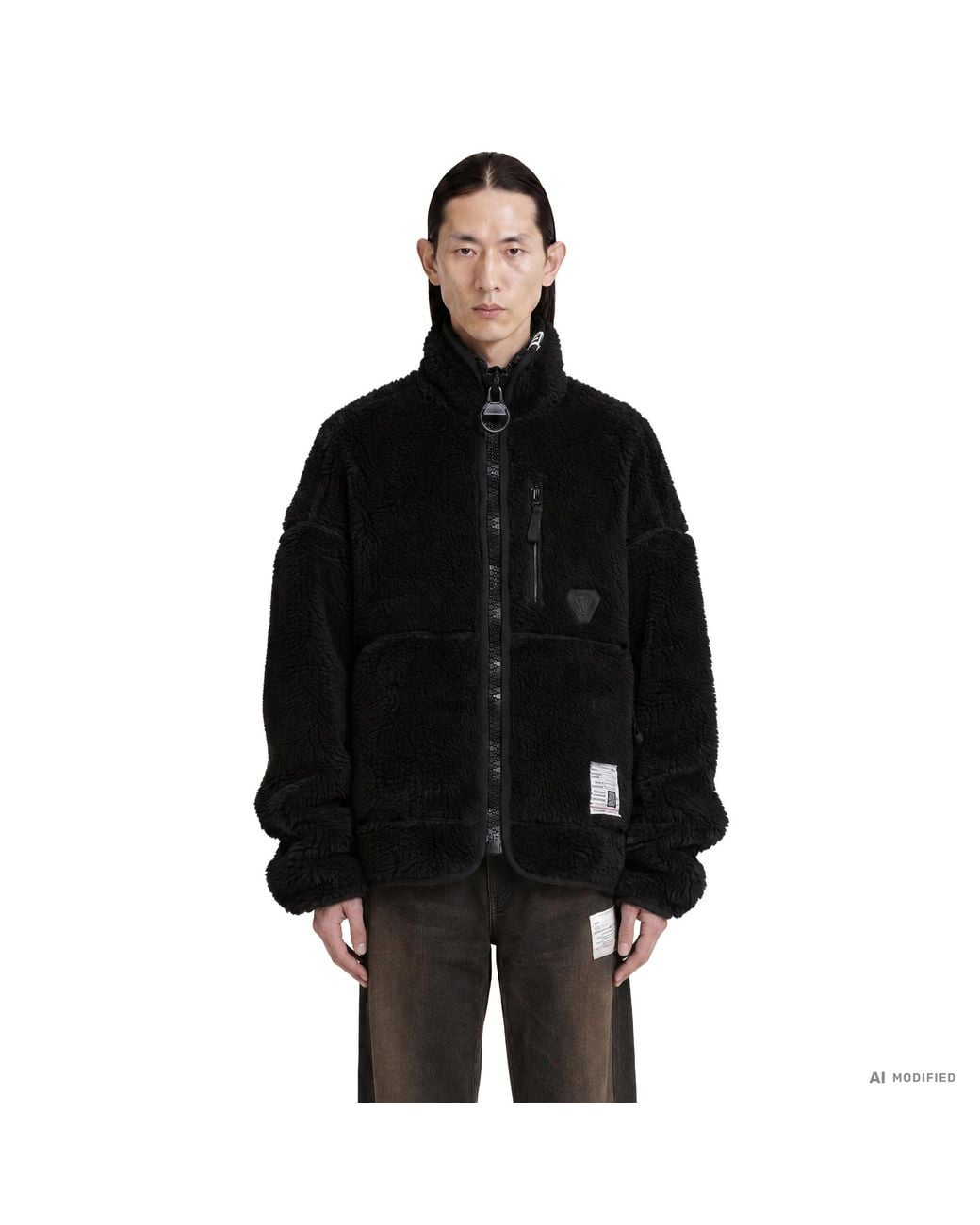 Maison Mihara Yasuhiro Black Wide Boa Jacket for men
