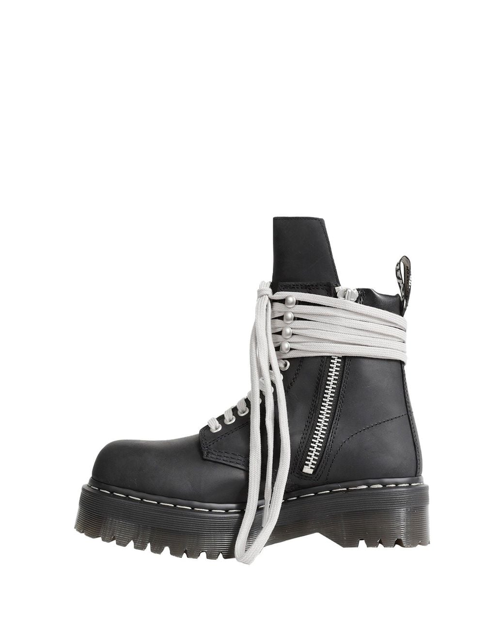 Rick Owens Black Dr. Martens X Quad Sole Steel Toe Boots for men
