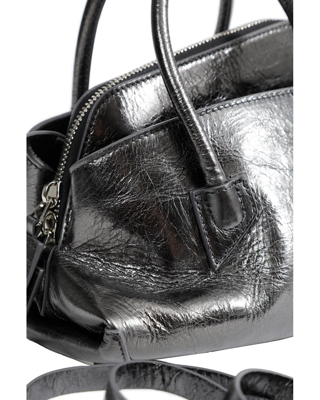 The Attico Black La Passeggiata Mini Top Handle Bag