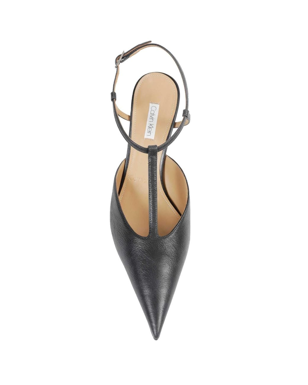 Calvin Klein White Erin T Bar Slingback Pumps
