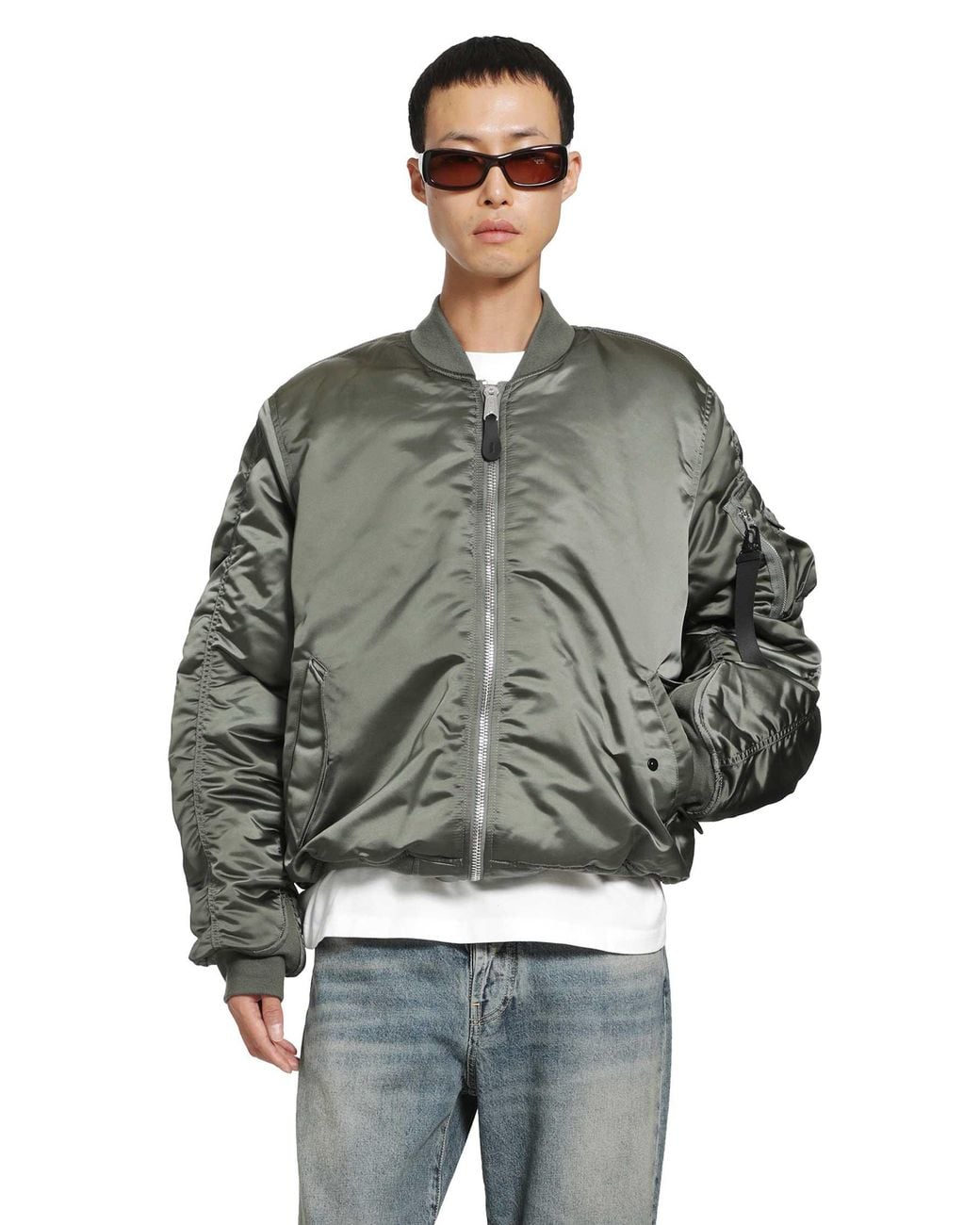 Alpha Industries Gray Ma-1 Uv Bomber Jacket for men