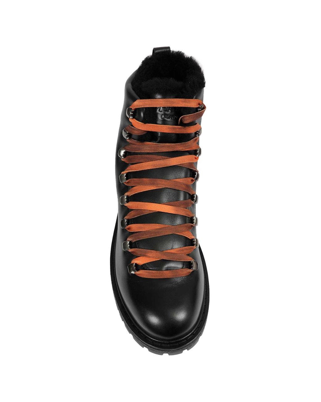 Prada Black Lace-Up Ankle Boots for men
