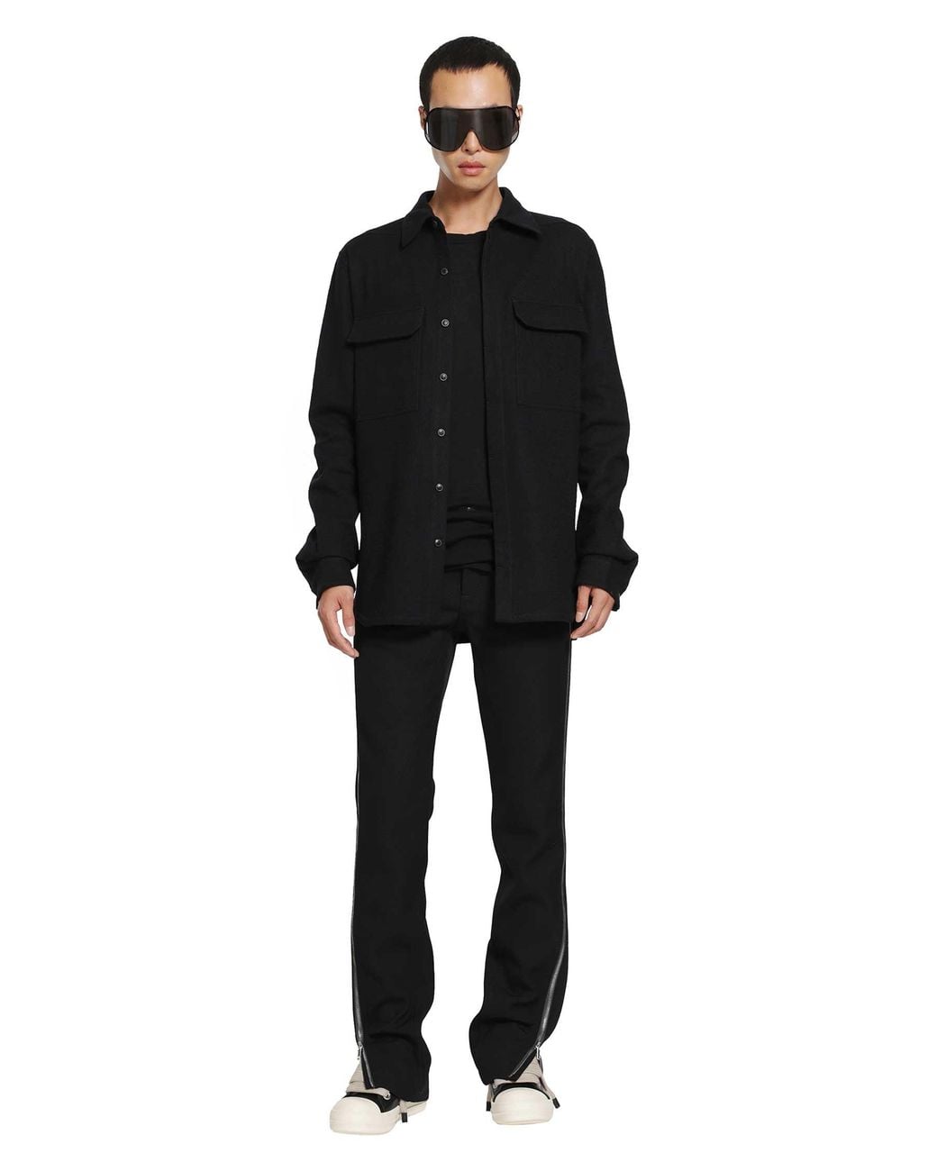 Rick Owens Black Tower Rib Ls T for men