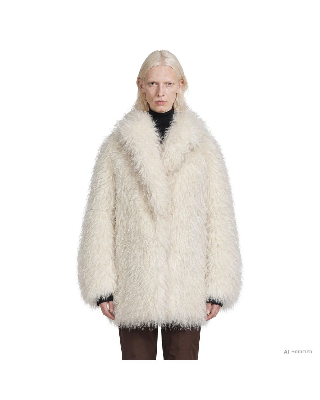 Moncler Natural Malencos Padded Faux Fur Jacket