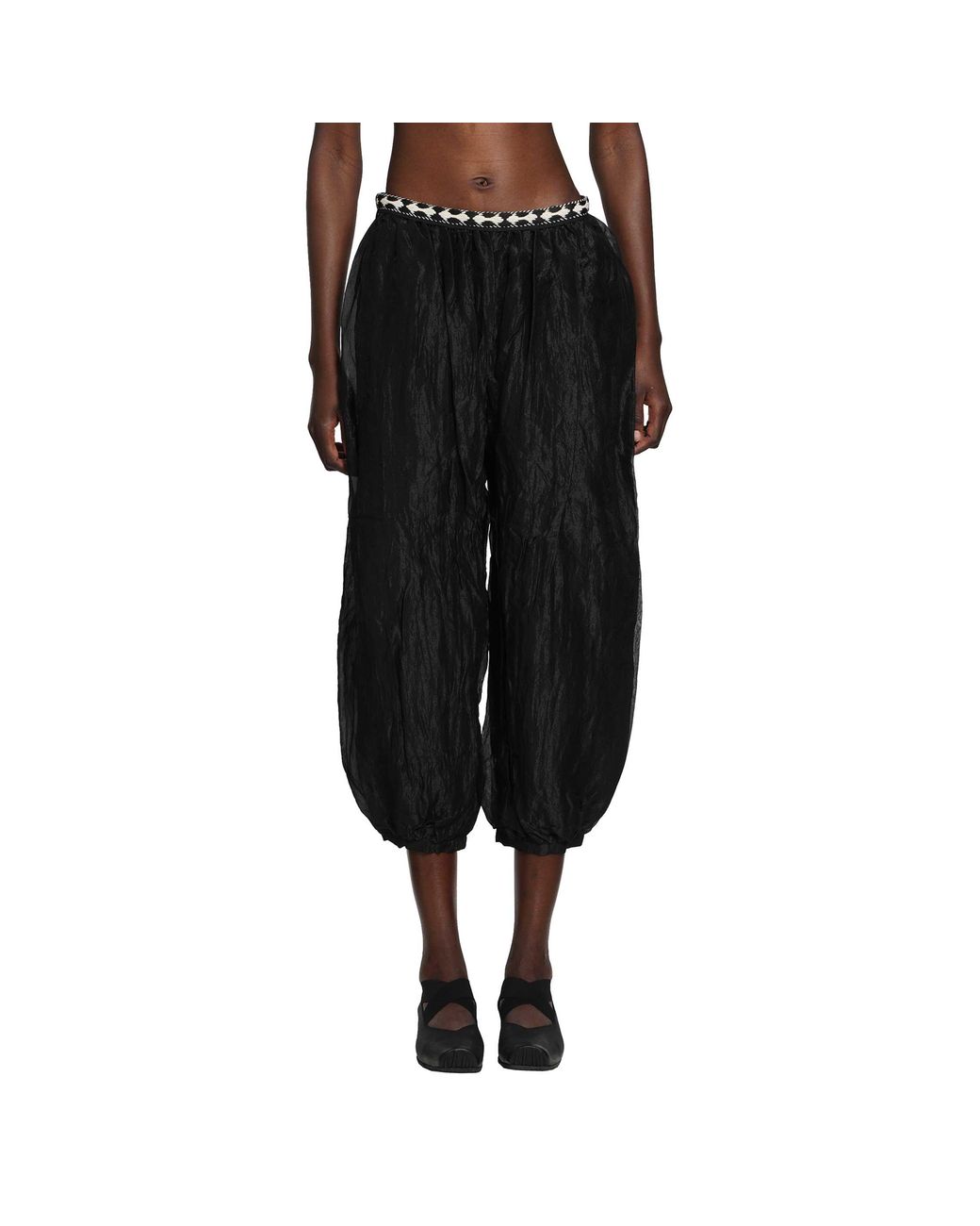 Renli Su Black Gathered Balloon Trousers