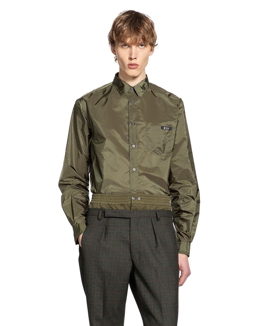 Prada Green Re-Nylon Shirt for men